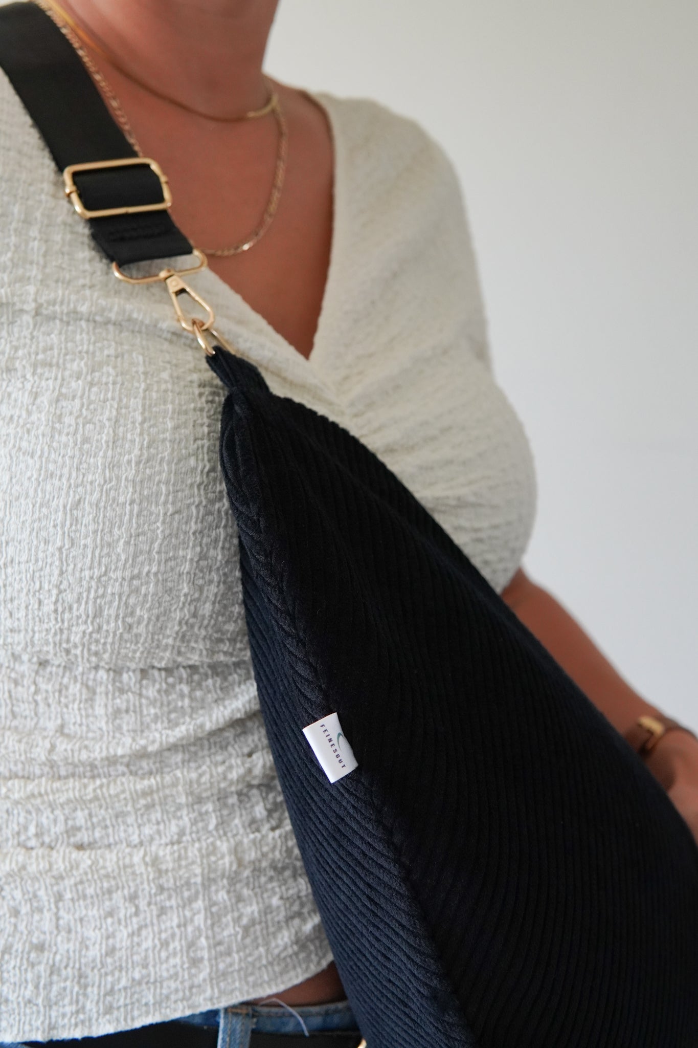 Stillkissen To Go – Cord Black Noir