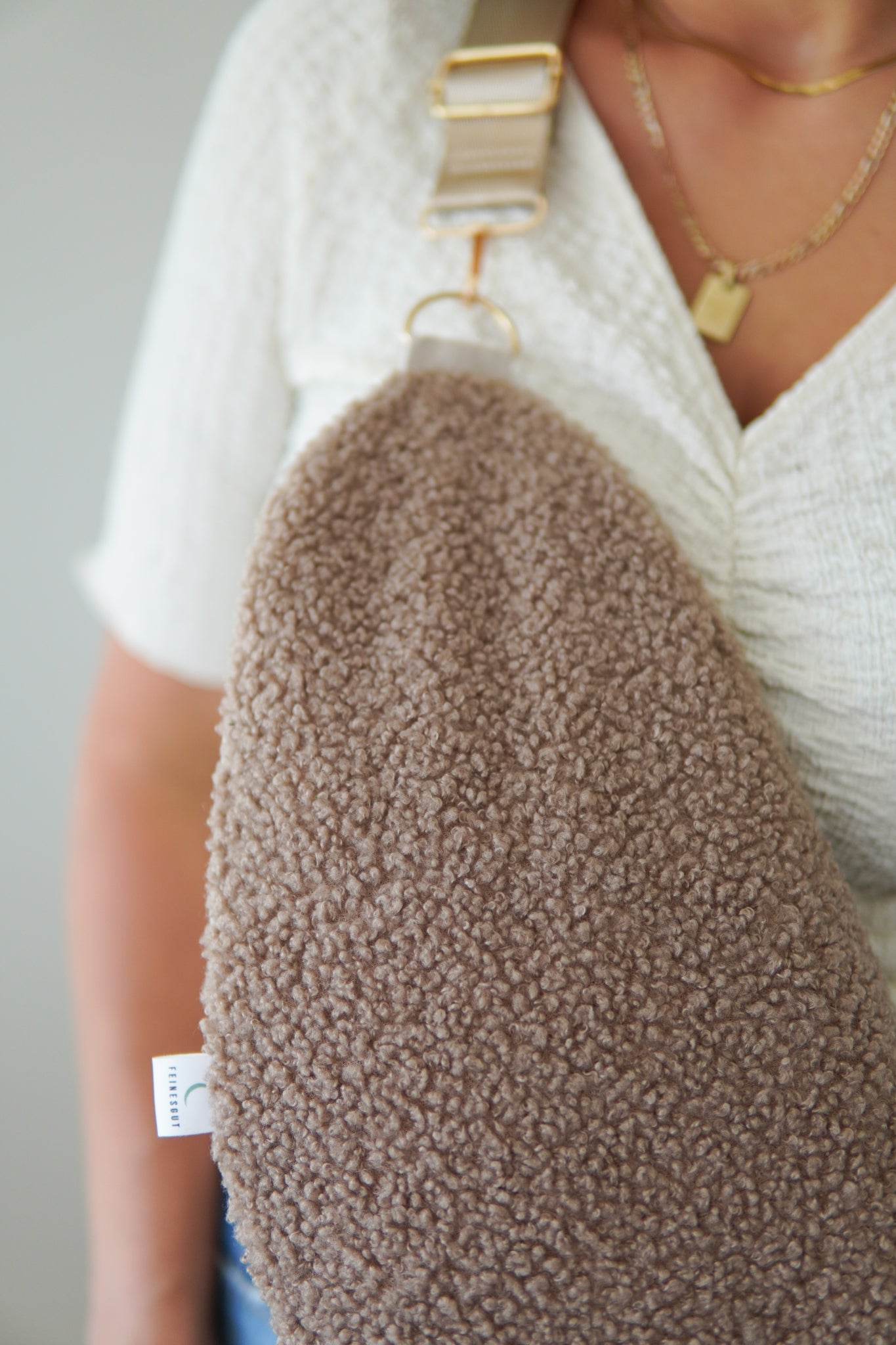 Stillkissen To Go – Taupe Teddy